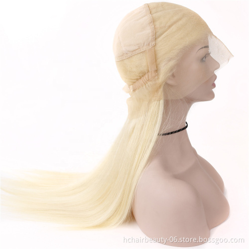 High Quality Virgin Hair 613 Full Lace Wig Human Hair Wholesale 613 Honey Blonde Long Straight Human Hair Lace Wigs